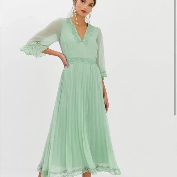 blue fit and flare midi dress Blue Modest Fit & Flare Midi Dress